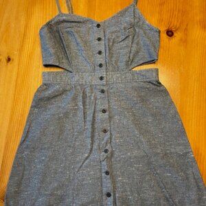 (SOLD) Madewell Chambray Cutout Cami Mini Blue Womens Dress Size 4 EUC